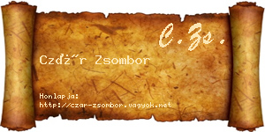 Czár Zsombor névjegykártya